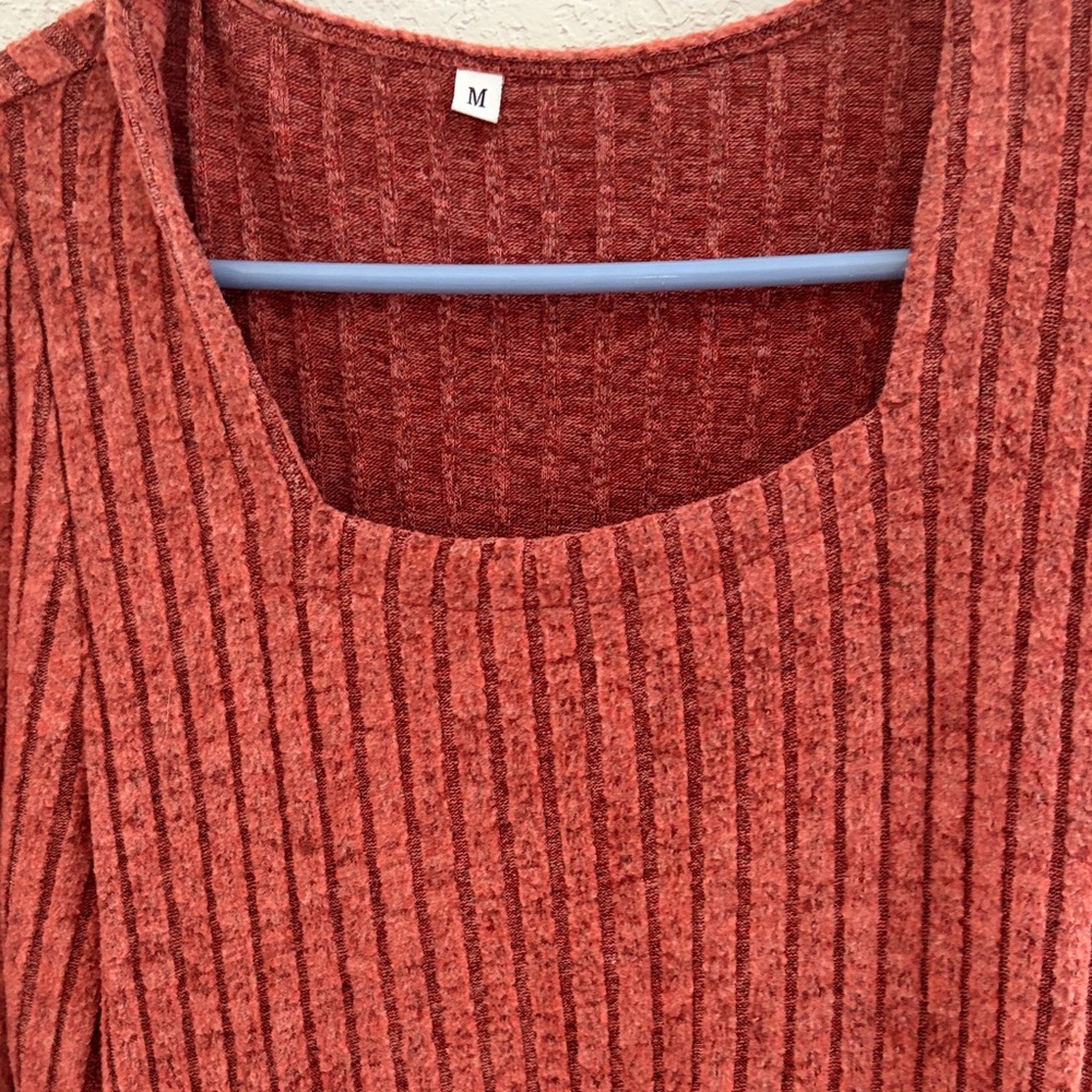 Amazon Rust Ribbed Knit Dress - Picture 2 of 3